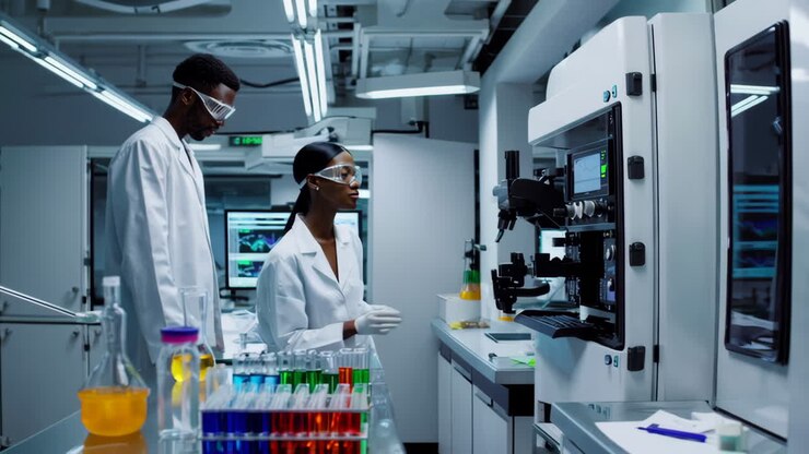 Scientists Working in a Modern Laboratory