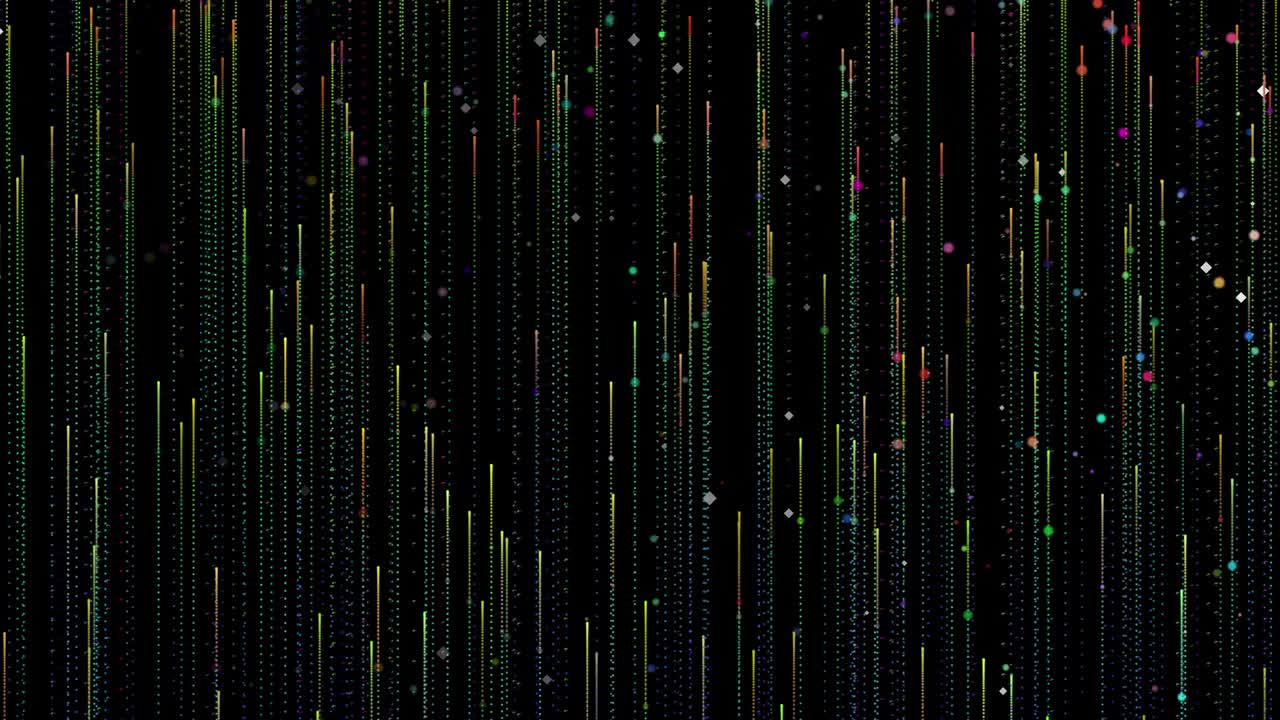 Abstracts background, Blue neon technology background. Abstract application code moving in a cyberspace. Data flow texture. Script running on a screen. HUD concept. Bright beams falling down. Seamless loop.