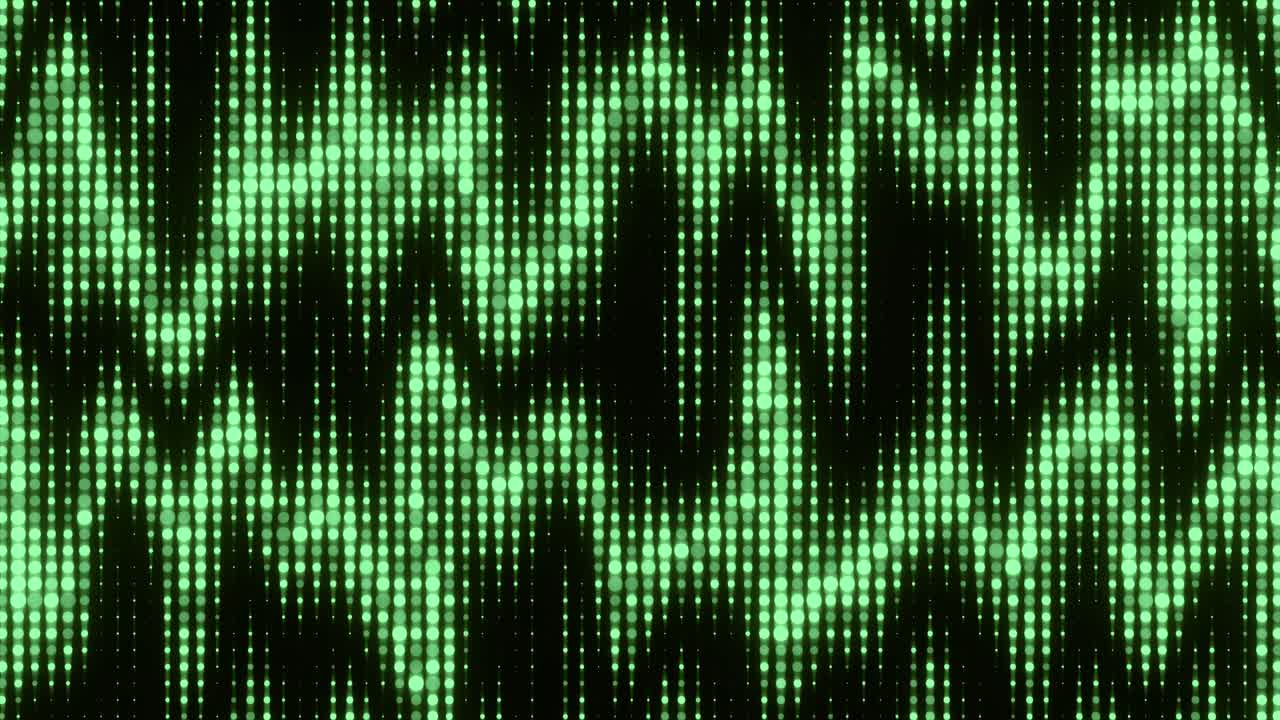 Abstract Green Digital Dots Moving Pattern