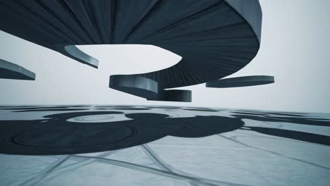 abstract futuristic architectural interior design