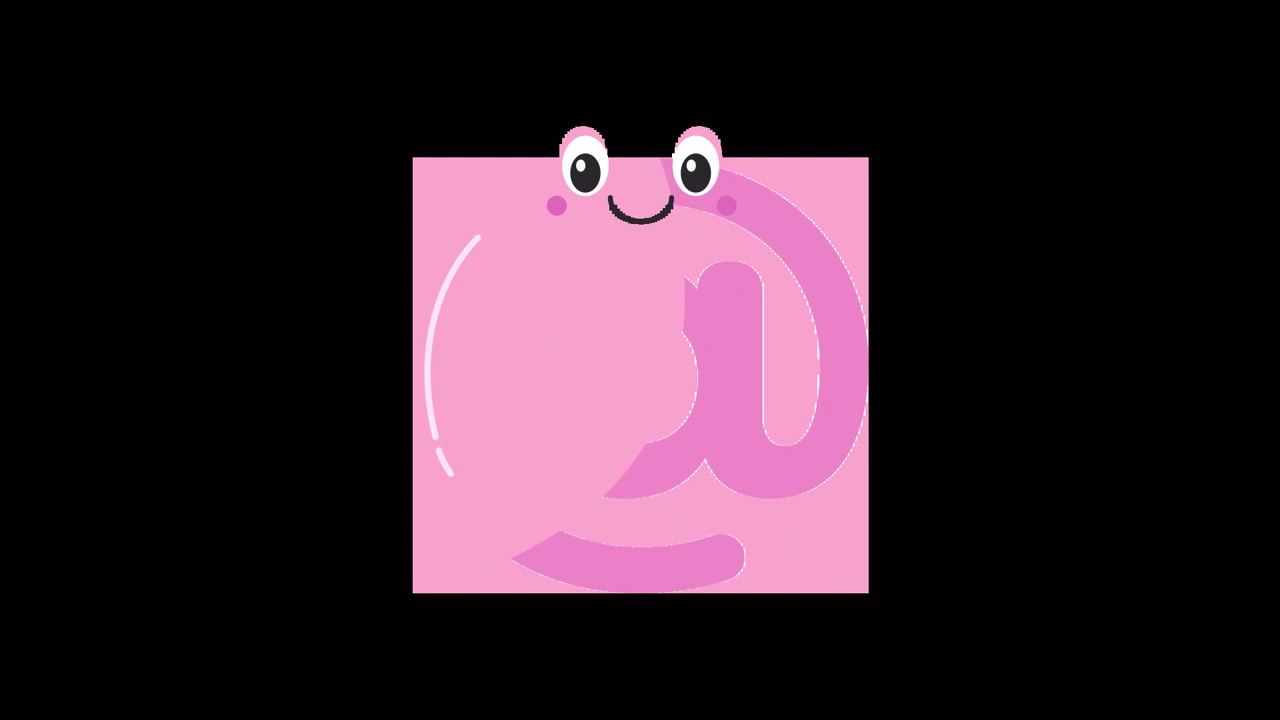 Niedlicher rosa At-Symbol-Charakter Animation