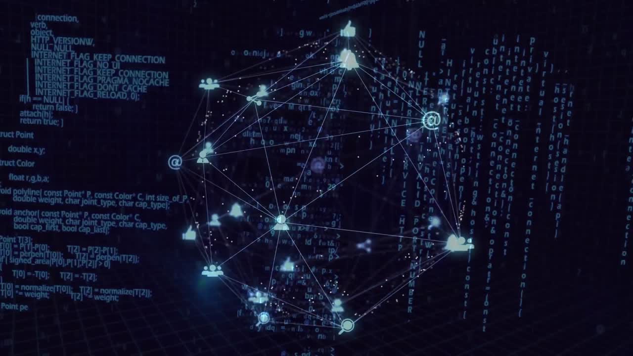 Globe of digital icons against data processing