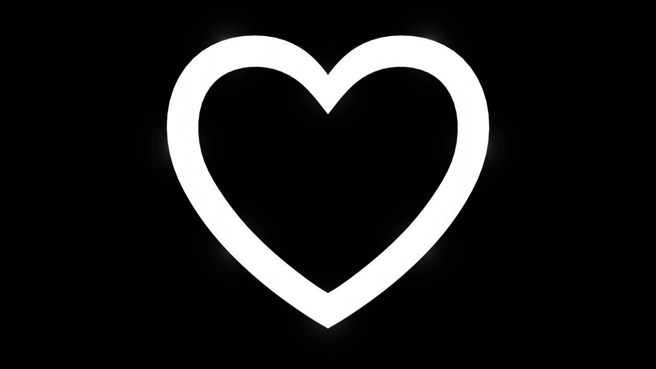 señal en forma de corazón generada por computadora con un canal alfa. bucles sin problemas.