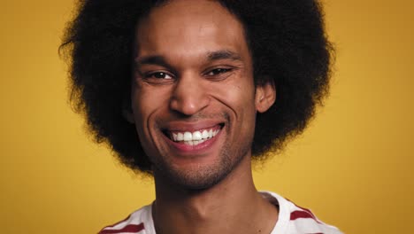 close up portrait of very happy african man