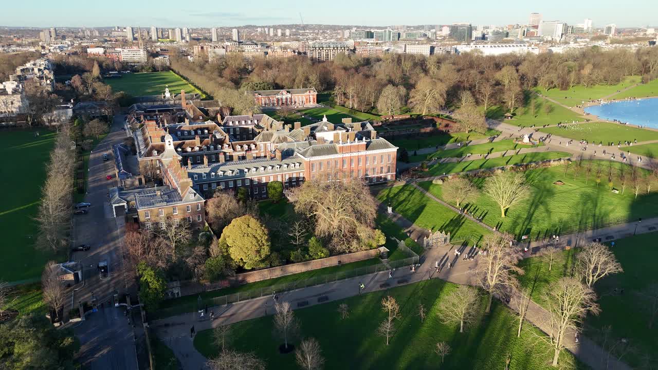 Kensington palace and gardens London UK drone,aerial
