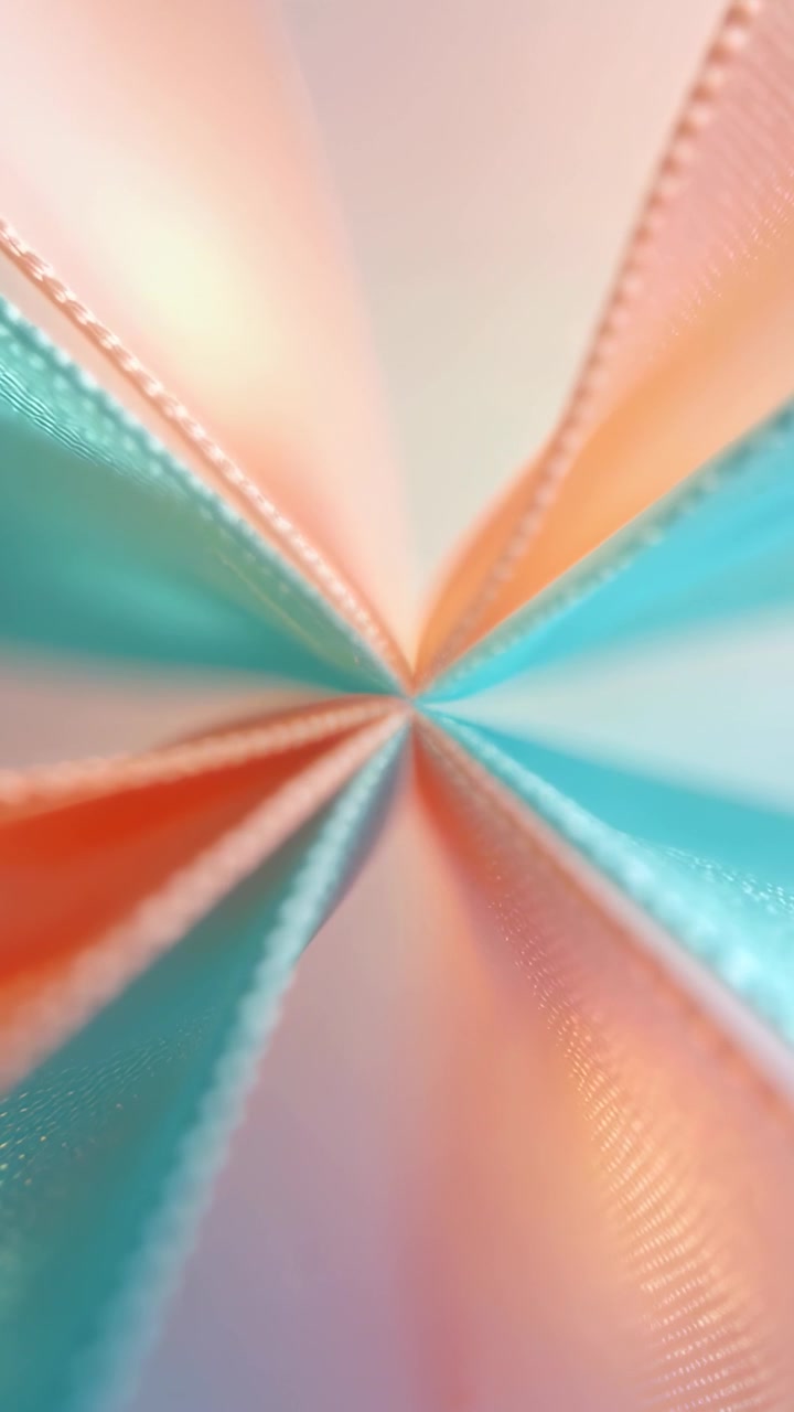 Vertical video: Rotating stitched panels pulling to center with camera shifting in studio, pulsing