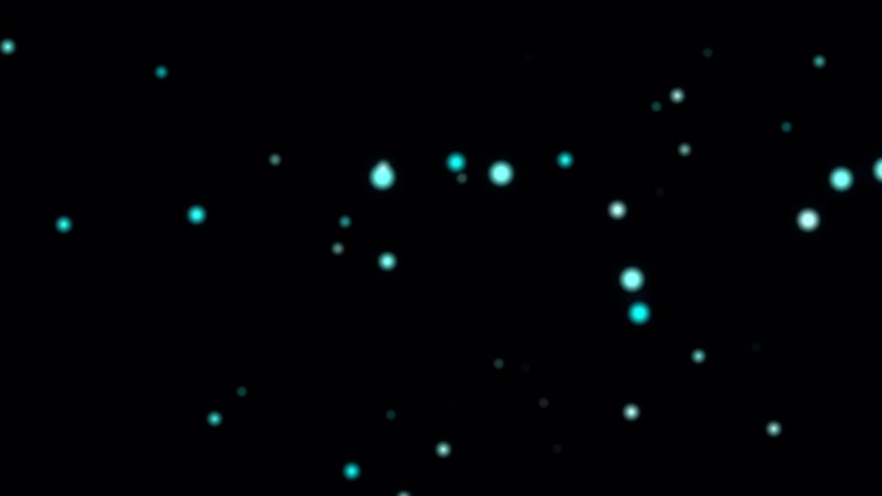 gráficos de movimiento de burbujas azules borrosas partículas bokeh fluyen en fondo negro. 4k 3d renderización de animación de bucle sin costuras. burbujas de aire abstractas que se elevan brillan bajo el agua o el océano o el aire. diseño fluido para presentaciones de bucles vj.