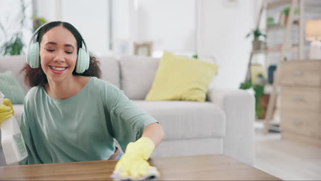 Housekeeping,-dancing-and-woman-cleaning