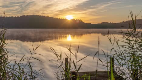 a beautiful sunset above the lake