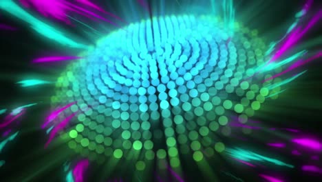 animación de luces coloridas en movimiento en verde, azul y púrpura