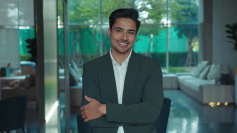 businessman portrait in hotel lobby
