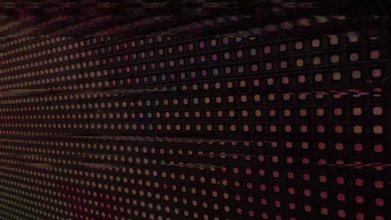 Abstract Digital Glitch Effect on LED Screen Display