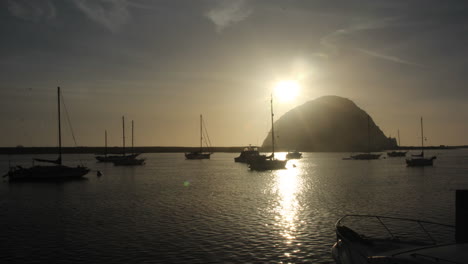 timelapse of sunset over the morro bay harbour