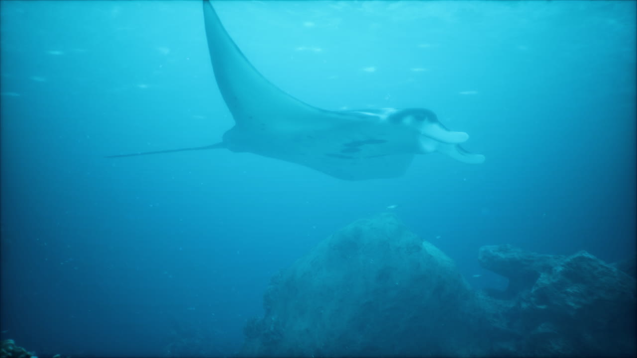 manta raya gigante nadando bajo el agua