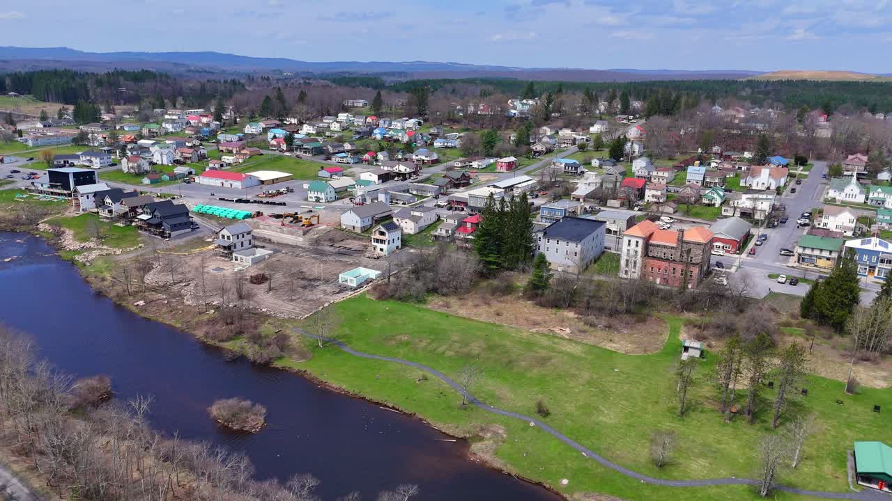 Aerial view of Blackwater River running through, Davis, West Virginia, USA