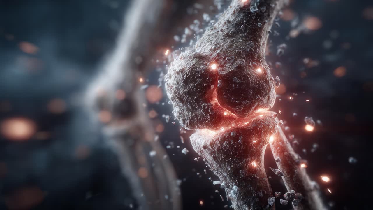 Una visualizzazione dinamica della struttura complessa e della funzionalità delle articolazioni umane, che evidenzia l'interazione di legamenti, tendini e cartilagine in movimento