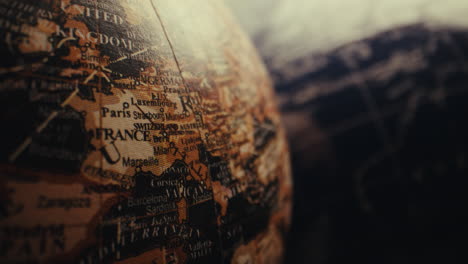 vintage globe close-up