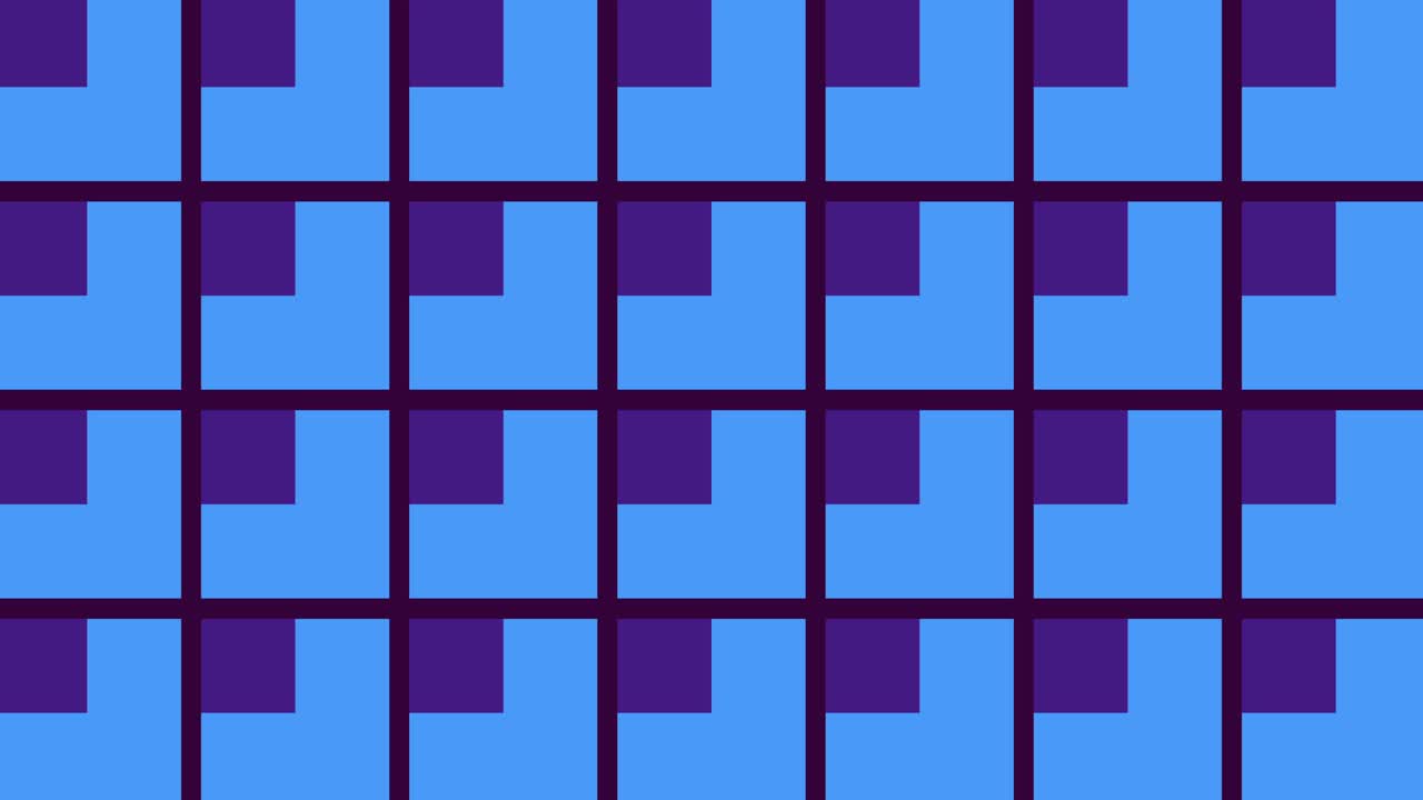 геометрическая петля. круги, квадраты анимация. модернистский абстрактный фон. стиль дизайна баухауса. синий, белый, розовый, фиолетовый, желтый.