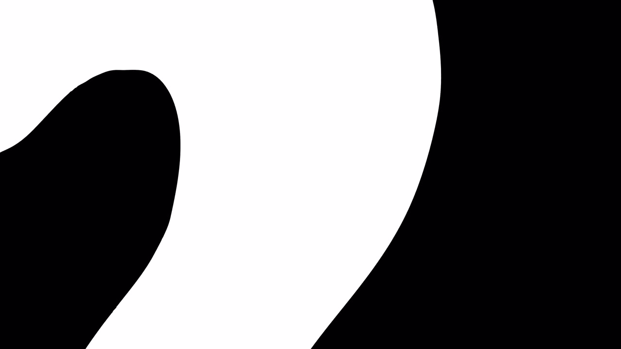 Animated White Abstract Shape Moving on Black Background