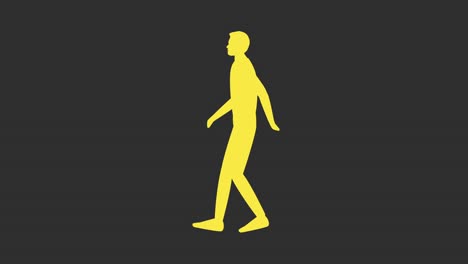 man walk cycle (silhouette of human male) - seamless loop