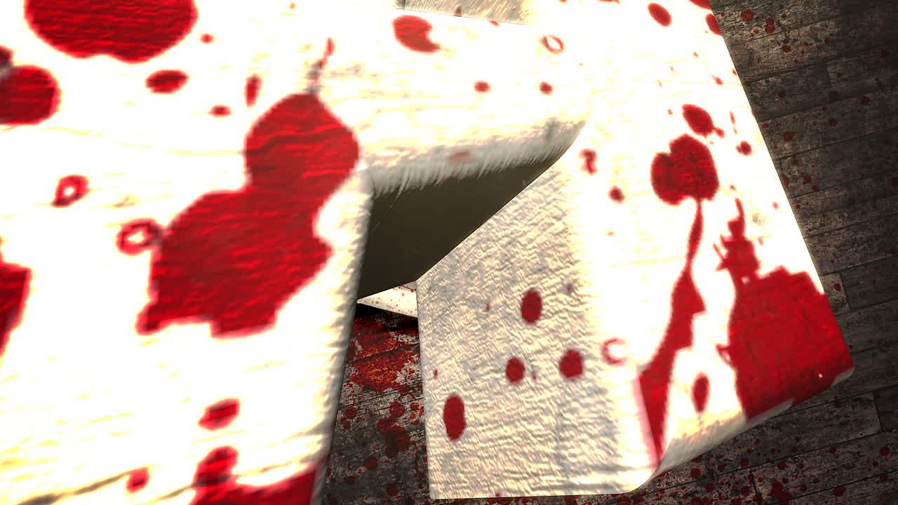 texto de animación viernes 13 sobre fondo de horror místico con sangre oscura y cuchillo en madera