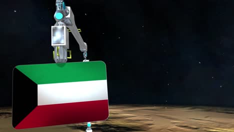 kuwait flag plate excavated from the planet.