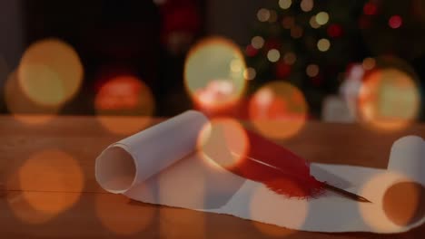 Animation-of-candles-over-christmas-tree-and-paper