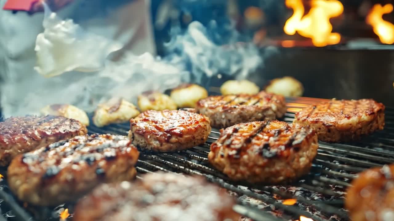 Burgers on a Grill