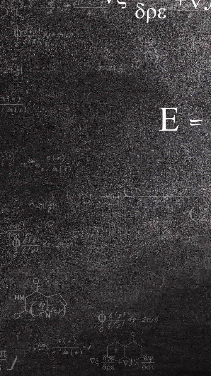 Animazione di equazioni matematiche su sfondo nero