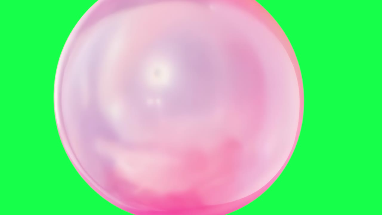 Aesthetic pink ball animation, transparent 4K video, green screen