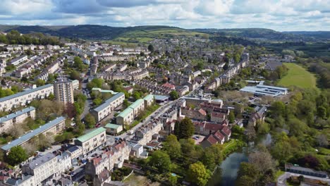 Antena-Panorámica-De-Bath,-Reino-Unido