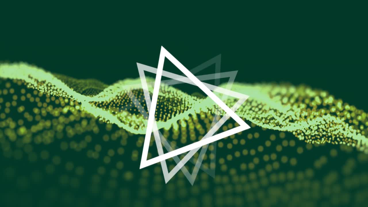 검은색 배경에 있는 삼각형과 점의 애니메이션