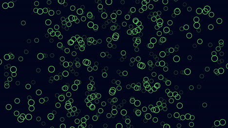 Blue bubble circles on black background abstract design element or symbolic representation