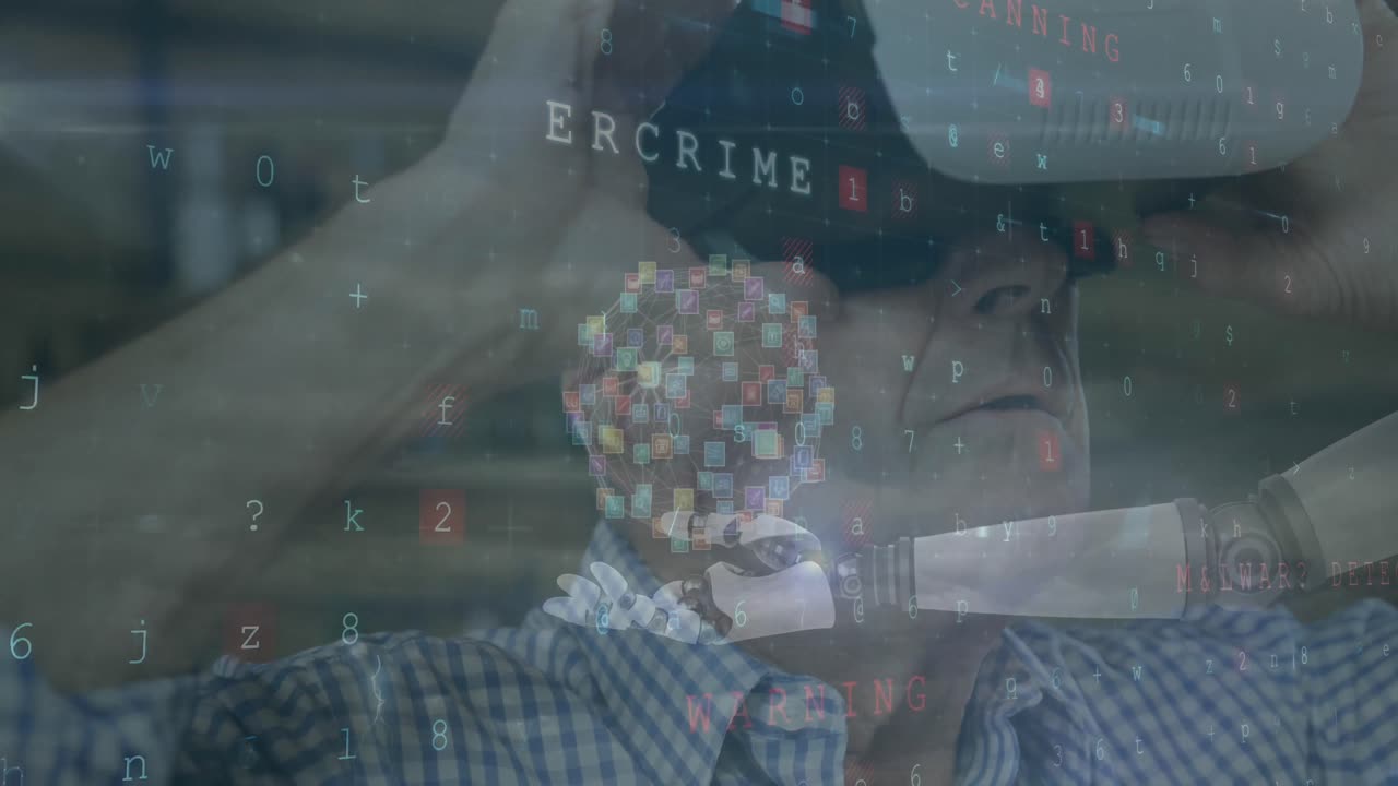 가정에서 vr 헤드 ⁇ 을 사용하는 사람에 대한 로 ⁇  손을 통해 사이버 보안 데이터 처리