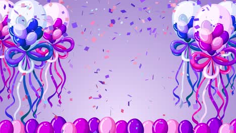 los globos y los confeti crean una atmósfera festiva