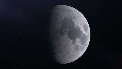 la luna ultra realista está girando lentamente alrededor de su eje. animación 3d realista del satélite natural de la tierra. 4k