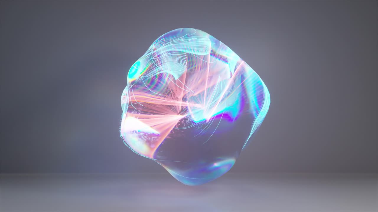 추상적인 iridescent 3d 렌더링