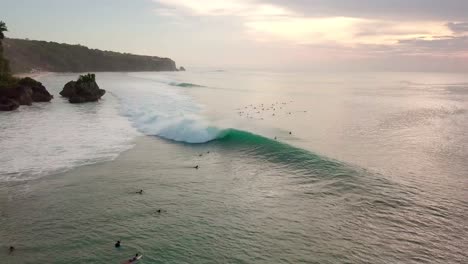 bali padang padang beach surfers aerial