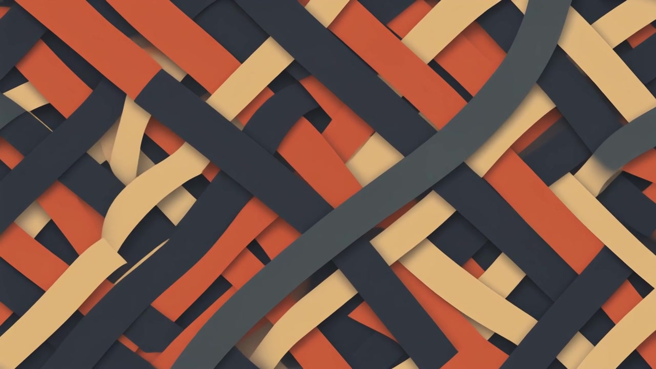 Abstract Motion Background with Interwoven Colorful Strips