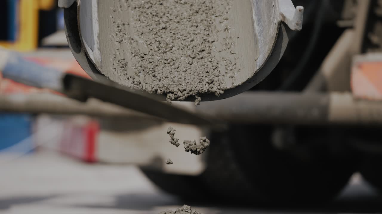 Cement. Factory. Production. Pouring the foundation.