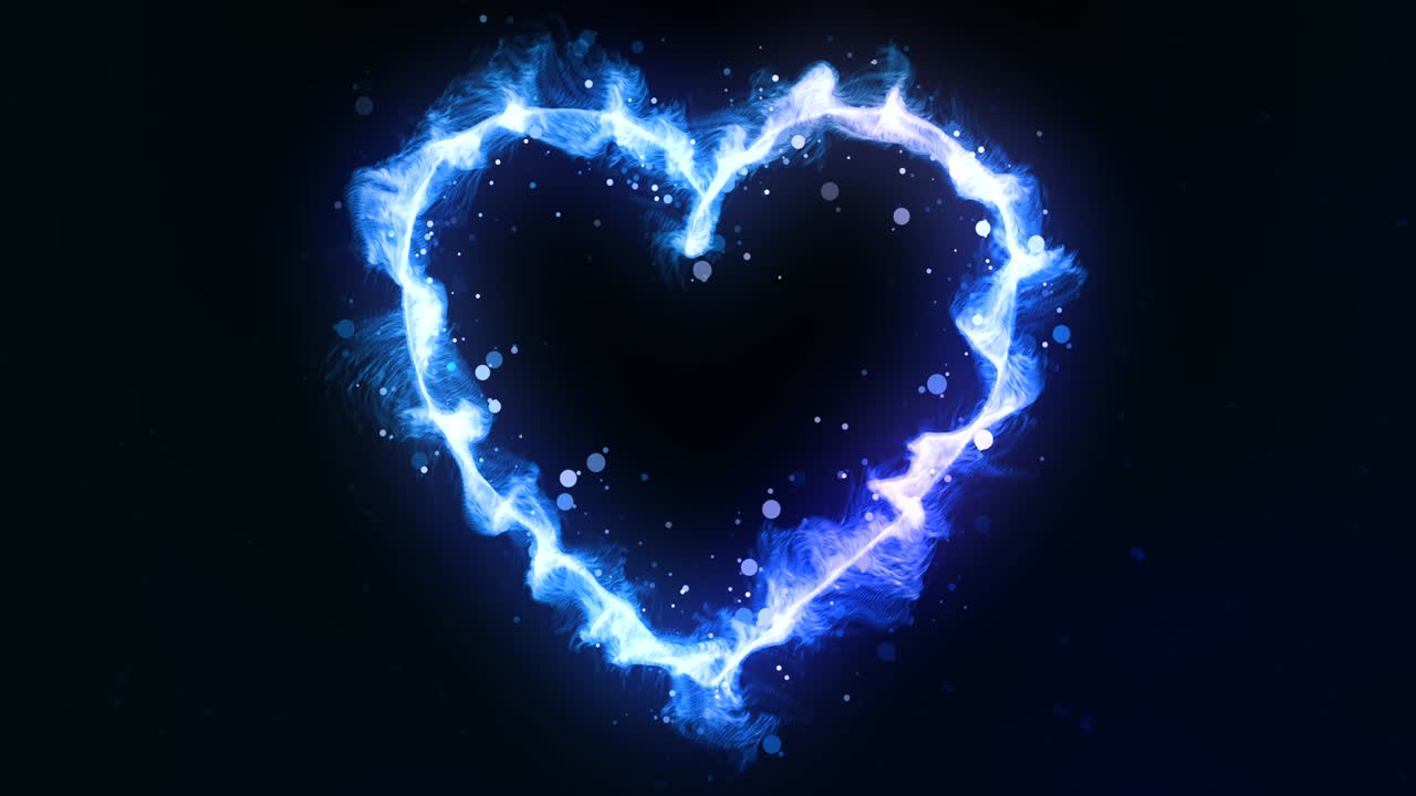 hermosa iluminación en forma de corazón animación de bucle