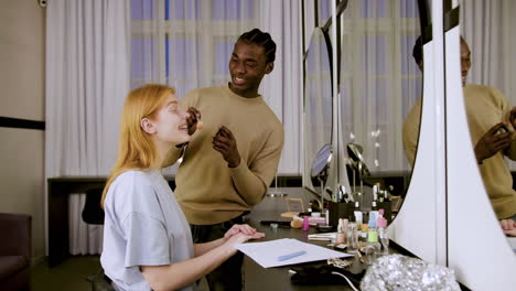 young woman on the dressing room