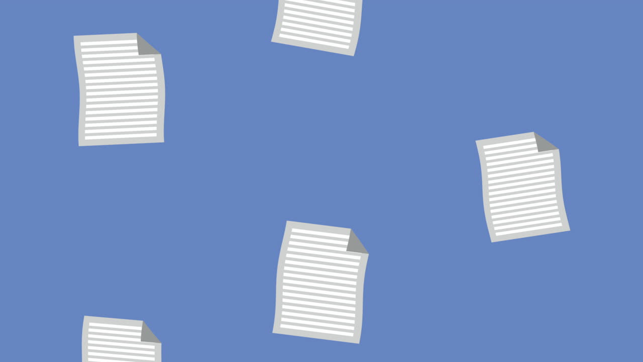 documentos en papel archivos de patrón animación