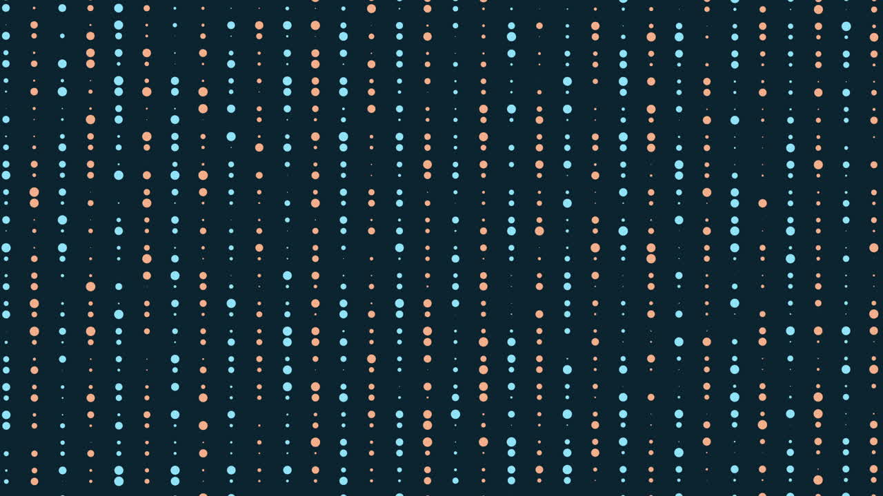 Grid of pink and blue dots on dark background