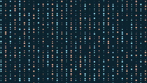 cuadrícula de puntos rosados y azules sobre un fondo oscuro
