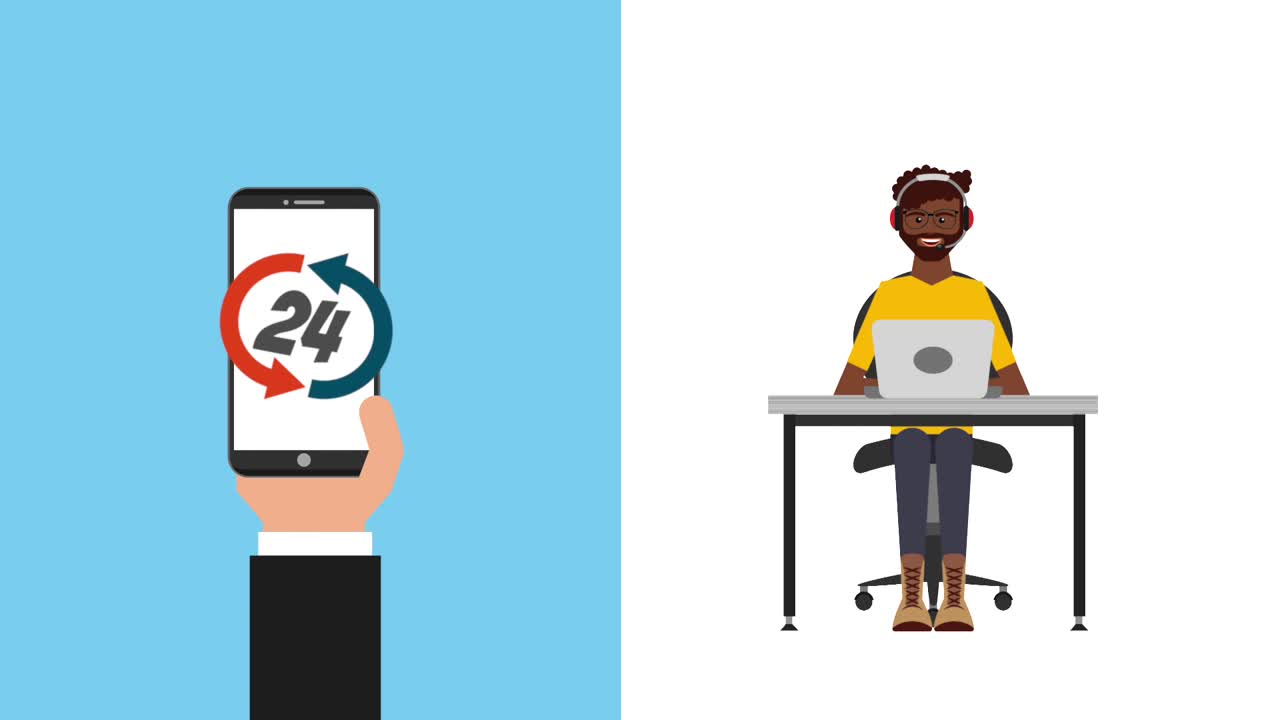 customer service animation hd