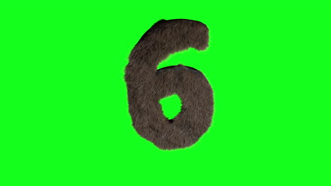 abstract hairy number 6 six sign fluffy furry