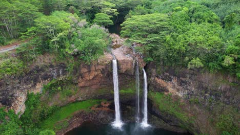 kauai hawaii wailua falls drone footage