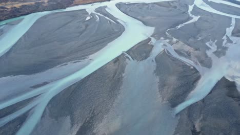 aerial breathtaking view if river estuary in nature