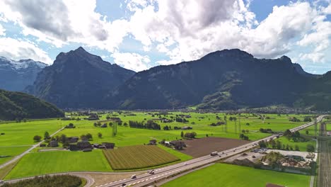 alpine mountain swiss alps aerial time-lapse hyperlapse in summer amden region